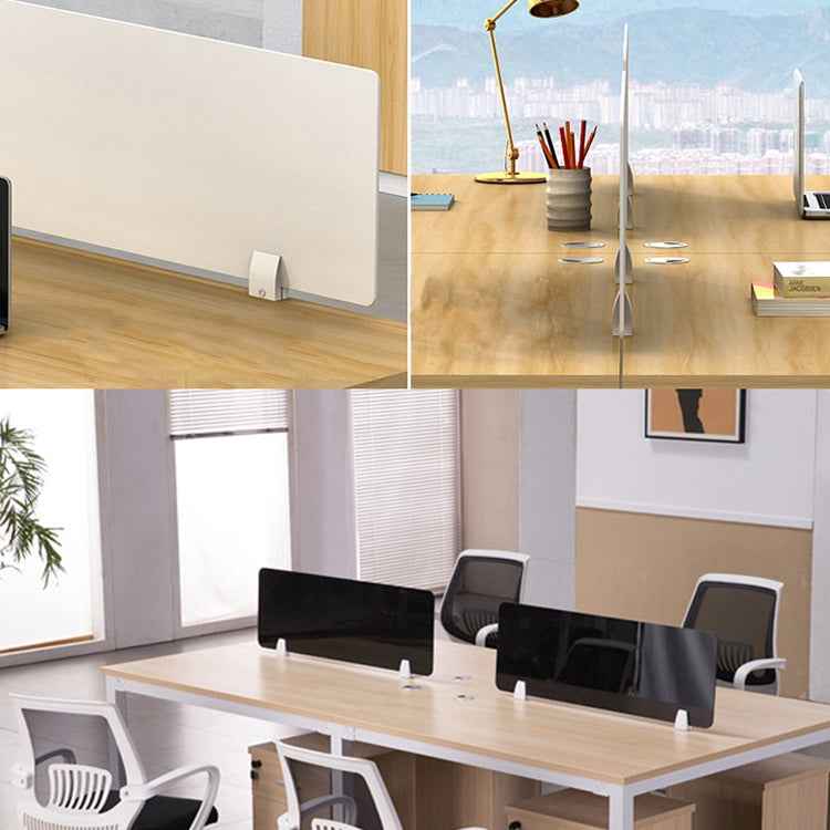 T Shape Aluminum Alloy Office Desktop Screen Fixing Clip Partition Clip (Silver)