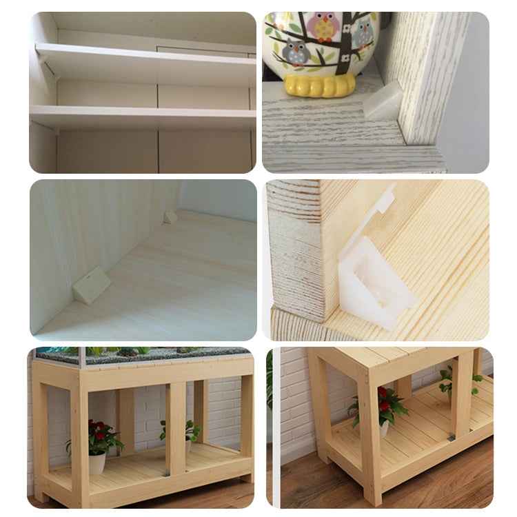200 PCS Plastic Thickened Corner Connector Furniture Right Angle Board Bracket with Cover, Size: S