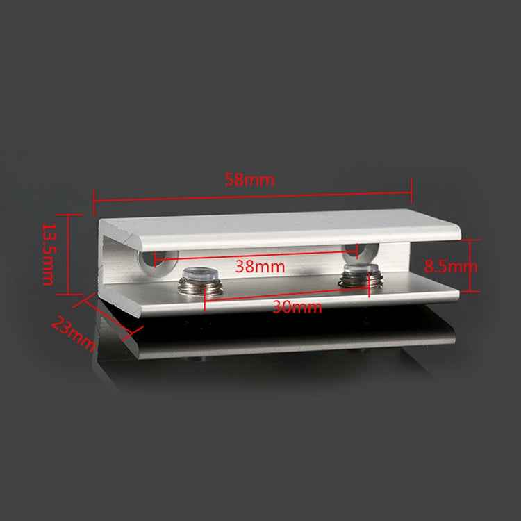 10 PCS Double Hole Aluminum Alloy Glass Fixing Clip, L, 8mm