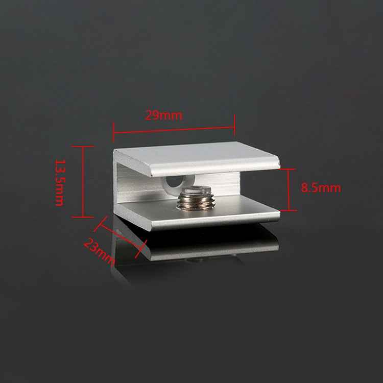 15 PCS Single Hole Aluminum Alloy Glass Fixing Clip, S, 8mm