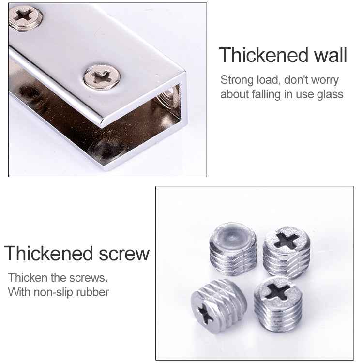 10 PCS Zinc Alloy Bright Fixed Bracket Connection 12mm Cylindrical Glass Fixing Clamp with Base