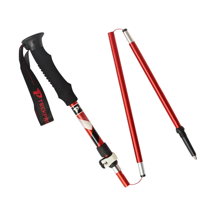 5 Node Portable Foldable Aluminium Alloy Alpenstocks Trekking Poles, Folding Length : 35CM