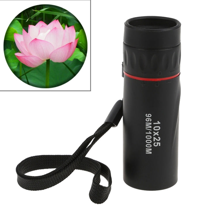 10*25 Portable Professional High Times High Definition Dual Focus Zoom Monocular Pocket Telescope, Size: 9.2*3cm, 10x25