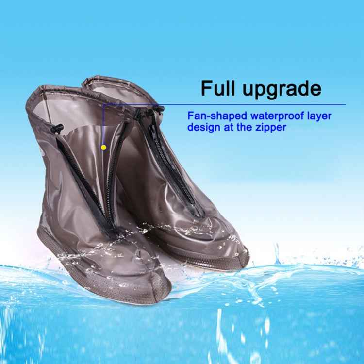 Fashion PVC Non-slip Waterproof Thick-soled Shoe Cover Size: L