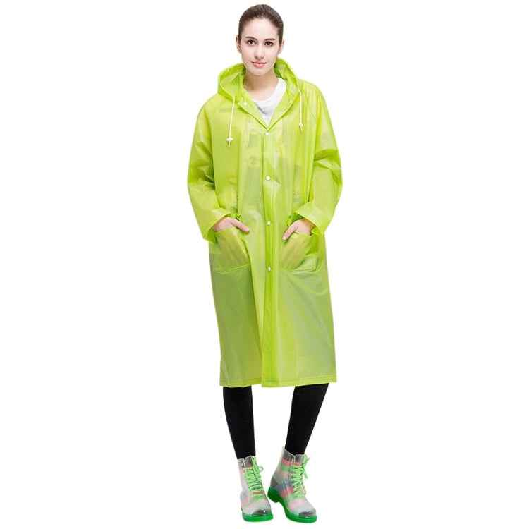 Fashion Adult Lightweight EVA Transparent Frosted Raincoat Big Hat With Pocket Size: M