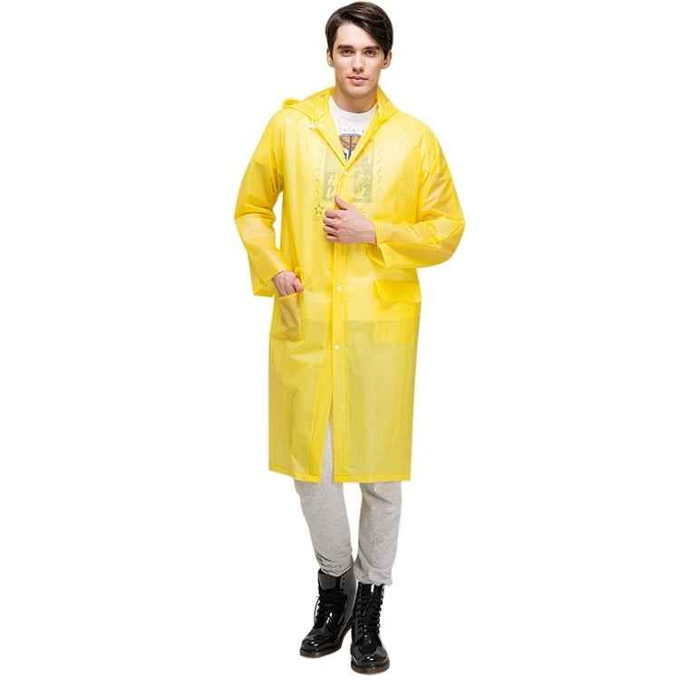 Fashion Adult Lightweight EVA Transparent Frosted Raincoat Big Hat With Pocket Size: M