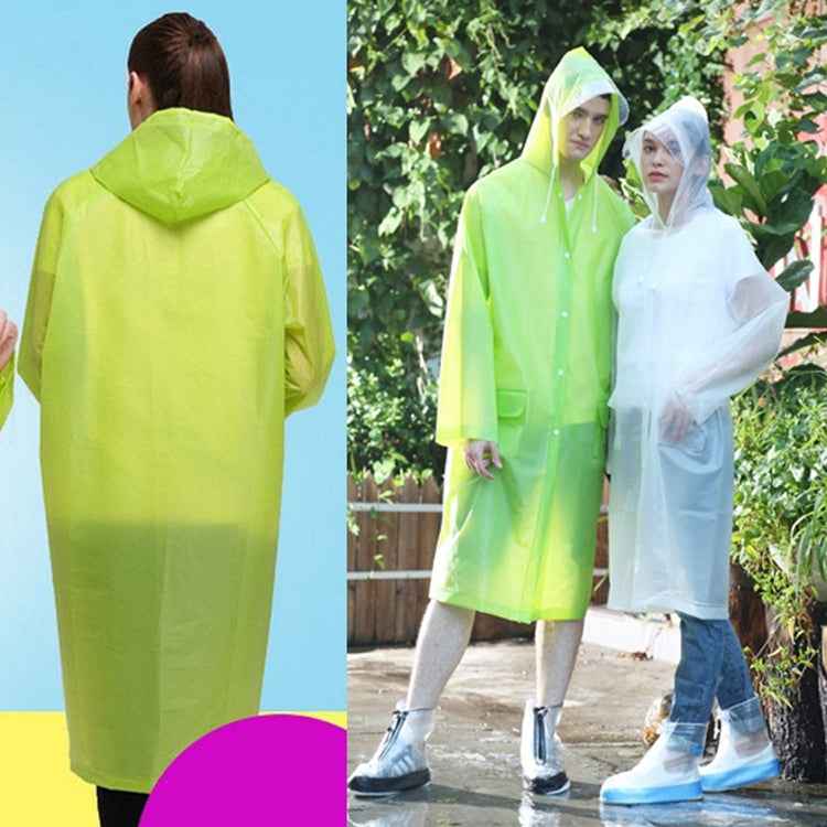 Fashion Adult Lightweight EVA Transparent Frosted Raincoat Big Hat With Pocket Size: XL