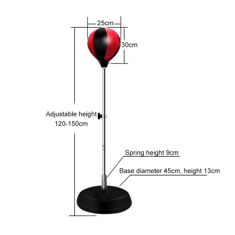 Adult Base Version Height Adjustable Vertical PU Leather Vent Ball Boxing Speed Ball Family Fitness Equipment without Gloves, without Gloves Red, without Gloves Red + Black