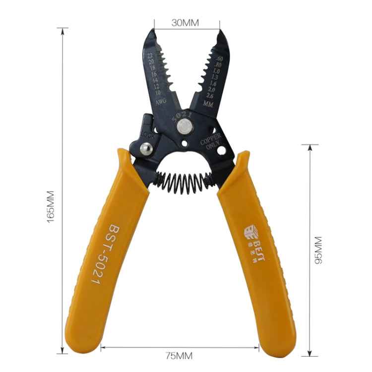 BEST-5021 0.6 ~ 2.6mm Portable Crimper Cable Stripping Wire Stripping Pliers