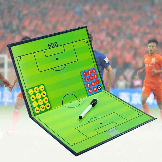 Foldable Football Coach Demonstration Board Magnetic Football Coach Board Clipboard Book Cover with Pen