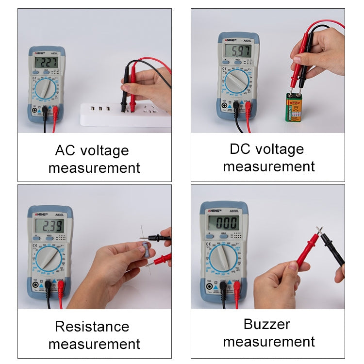 ANENG A830L Handheld Multimeter Household Electrical Instrument (Yellow Grey), OG8759A, OG8759B, OG8759C, OG8759D, OG8759E, OG8759F