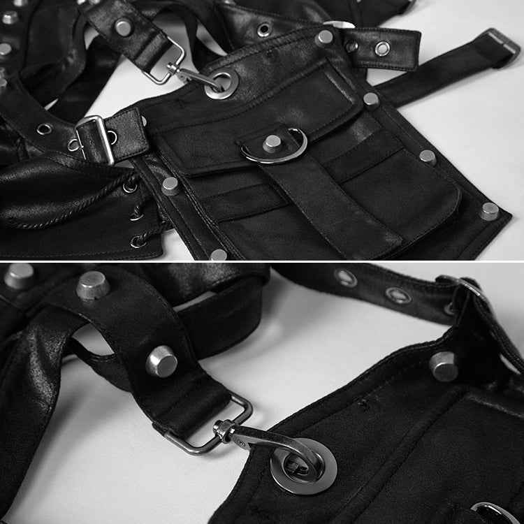 FHG303BK Leather Armor Shape One-shoulder Bag for Ladies
