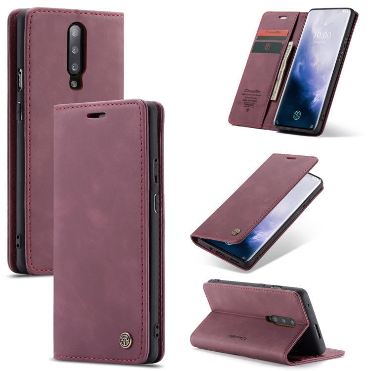 CaseMe-013 Multifunctional Retro Frosted Horizontal Flip Leather Case for OnePlus 7 Pro, with Card Slot & Holder & Zipper Wallet & Photo Frame, For OnePlus 7 Pro