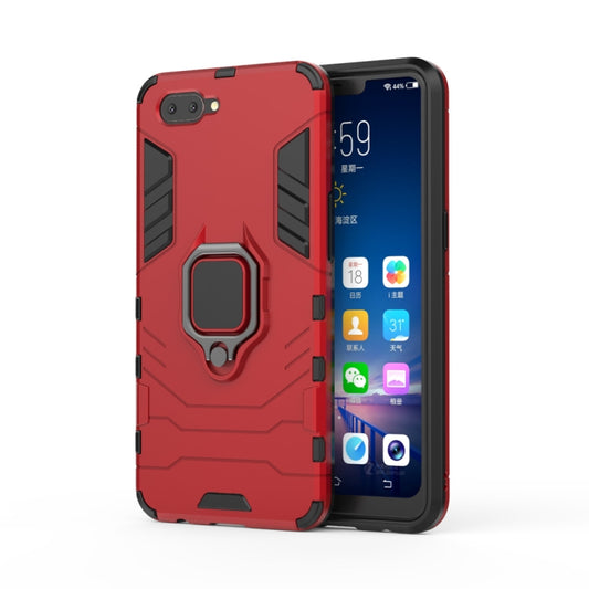 PC + TPU Shockproof Protective Case for OPPO A5, with Magnetic Ring Holder