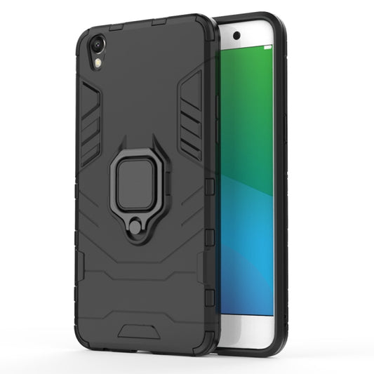 PC + TPU Shockproof Protective Case for OPPO R9 Plus, with Magnetic Ring Holder