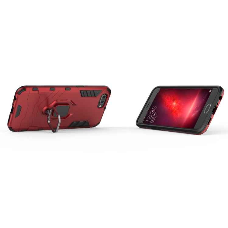 PC + TPU Shockproof Protective Case for OPPO R11, with Magnetic Ring Holder
