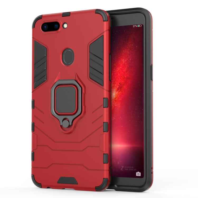 PC + TPU Shockproof Protective Case for OPPO R11s, with Magnetic Ring Holder
