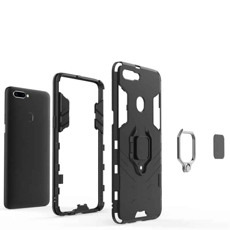PC + TPU Shockproof Protective Case for OPPO R11s Plus, with Magnetic Ring Holder