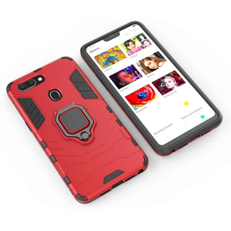 PC + TPU Shockproof Protective Case for OPPO R15, with Magnetic Ring Holder