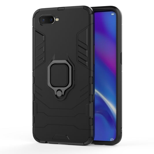 PC + TPU Shockproof Protective Case for OPPO K1, with Magnetic Ring Holder