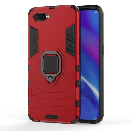 PC + TPU Shockproof Protective Case for OPPO K1, with Magnetic Ring Holder