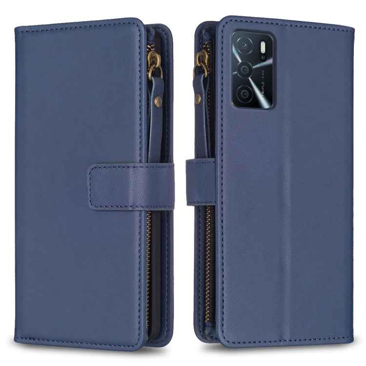 9 Card Slots Zipper Wallet Leather Flip Phone Case For OPPO A16 / A16s / A54s / A55 5G / A54 4G, For OPPO A16 / A16s / A54s / A55 5G / A54 4G