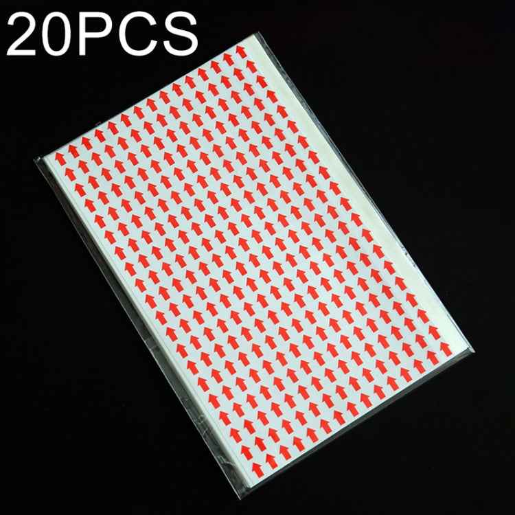 20 PCS Rectangle Shape Self-adhesive Arrow Rework Sticker Rework Label
