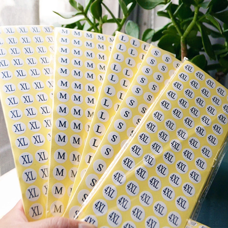 1000 PCS Round Shape Size Sticker Clothes Size Label, Size: L, L
