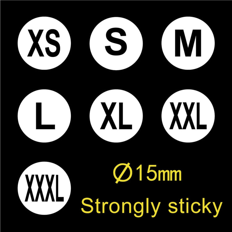 1000 PCS Round Shape Size Sticker Clothes Size Label, Size: M, M