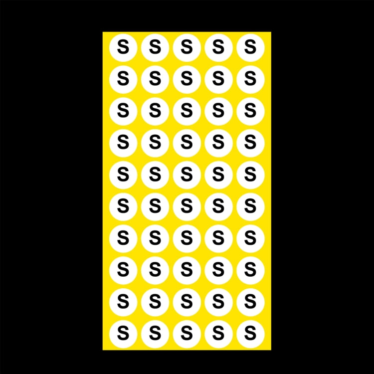 1000 PCS Round Shape Size Sticker Clothes Size Label, Size: S, S