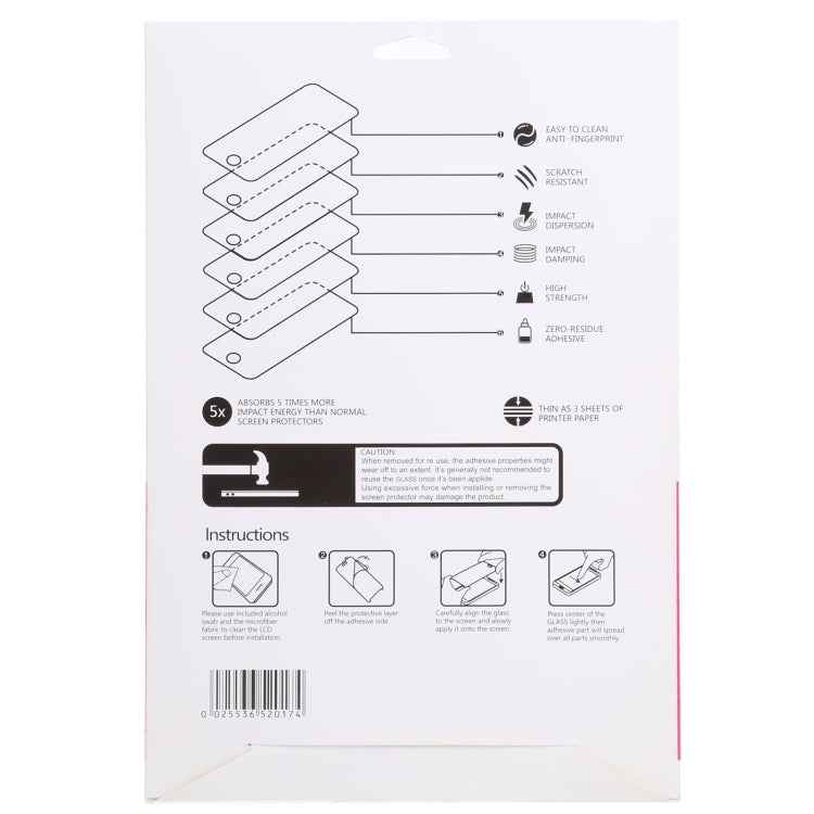 100 PCS For 8 inch Tempered Glass Film Screen Protector Paper Package