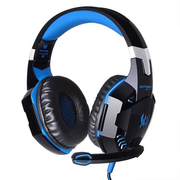 KOTION EACH G2000 Over-ear Game Gaming Headphone Headset Earphone Headband with Mic Stereo Bass LED Light for PC Gamer,Cable Length: About 2.2m(White + Red)