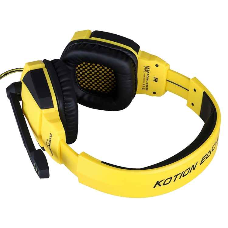 KOTION EACH G4000 USB Version Stereo Gaming Headphone Headset Headband with Microphone Volume Control LED Light for PC Gamer,Cable Length: About 2.2m