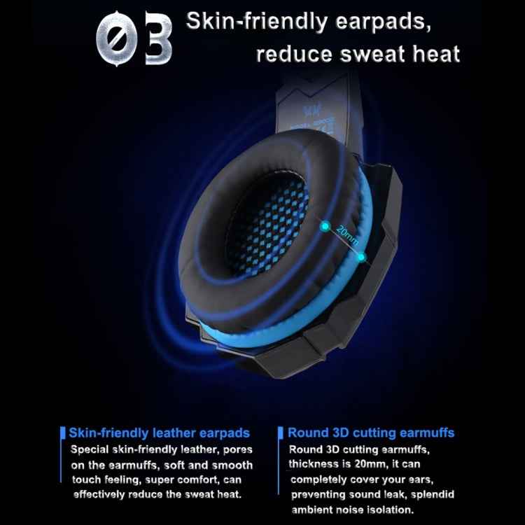 KOTION EACH G9000 3.5mm Game Gaming Headphone Headset Earphone Headband with Microphone LED Light for Laptop / Tablet / Mobile Phones,Cable Length: About 2.2m