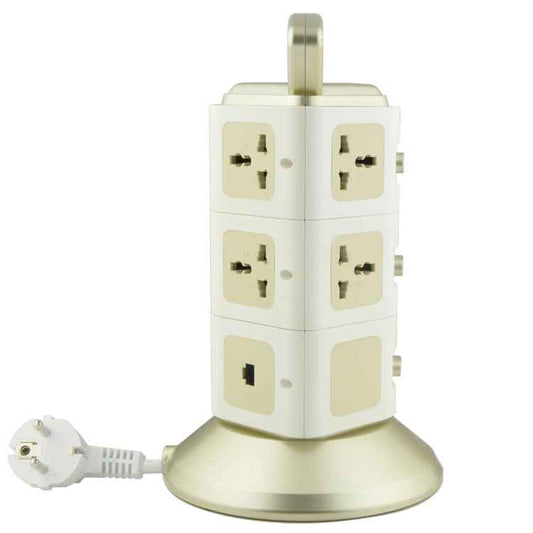 VONETS WiFi-SB-L3 3 Layers with 8 Outlets + 2 USB Ports + RJ45 Port 300Mbps WiFi Repeater Smart Power Sockets, EU Plug, Cable Length: 2m