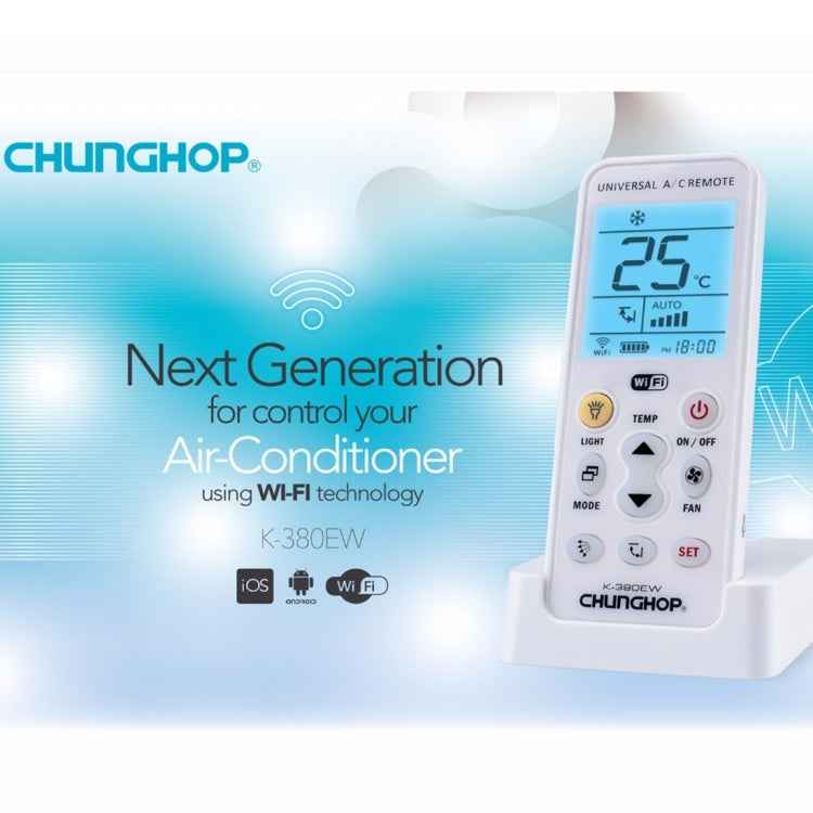 CHUNGHOP K-380EW WiFi Smart Universal LCD Air-Conditioner Remote Control with Holder, Support 2G / 3G / 4G / WiFi Network