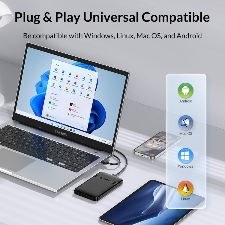 ORICO 2577U3-V1 Grid Texture Design 2.5 inch USB3.0 Micro-B Hard Drive Enclosure Box, 2577U3-V1