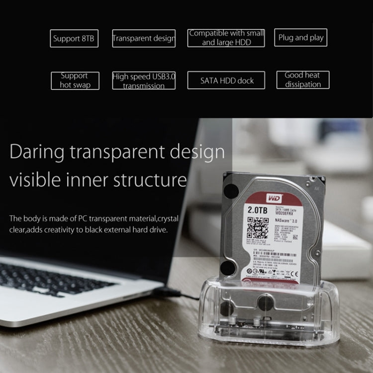 ORICO 6139U3 2.5 / 3.5 inch Transparent SATA to USB 3.0 Hard Drive Dock Station, USB 3.0