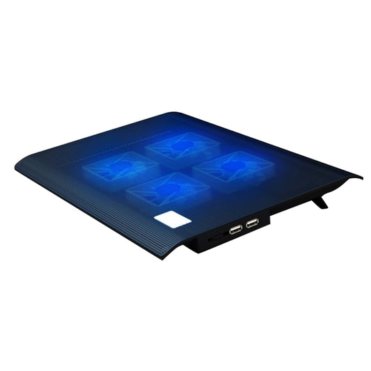 NUOXI L112A Four Fans Adjustable Speed Silent Notebook Computer Cooling Base USB Cooler Pad with 2 x USB Ports