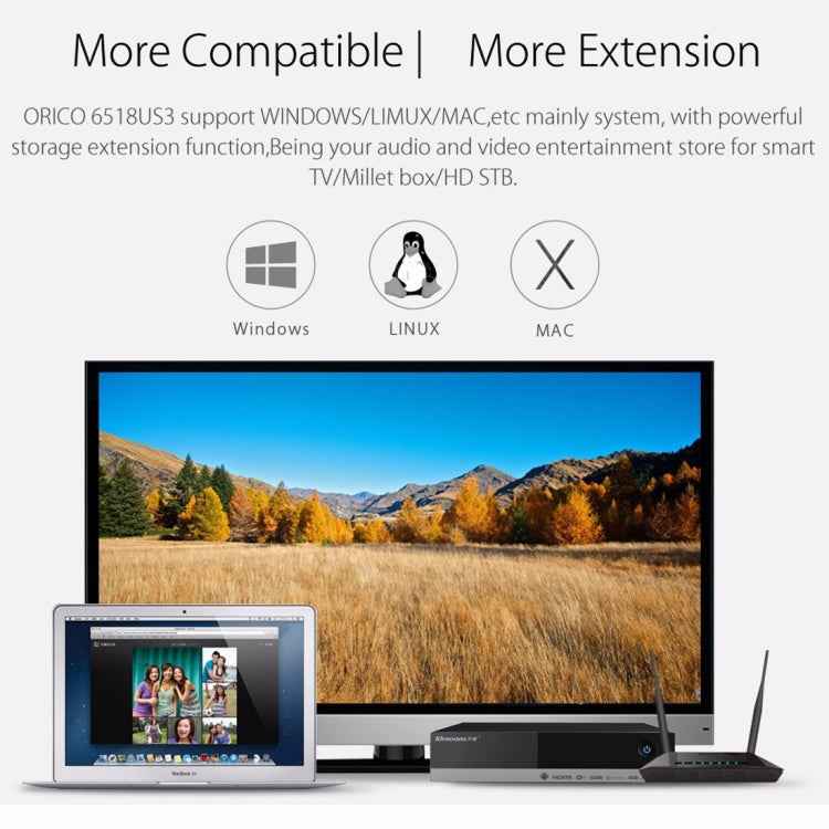 ORICO 6518US3 USB 3.0 Type-B 2.5 / 3.5 inch Tool Free HDD Docking Station External Storage Enclosure Hard Disk Box