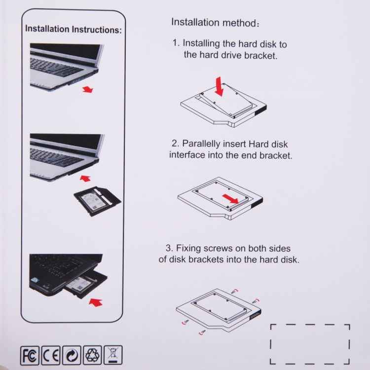 Universal 9 / 9.5mm SATA3 Hard Disk Drive HDD Caddy Adapter Bay Bracket for Notebook