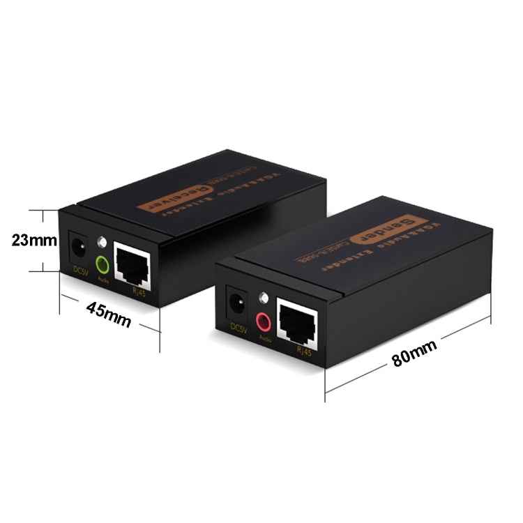 VGA & Audio Extender 1920x1440 HD 100m Cat5e / 6-568B Network Cable Sender Receiver Adapter
