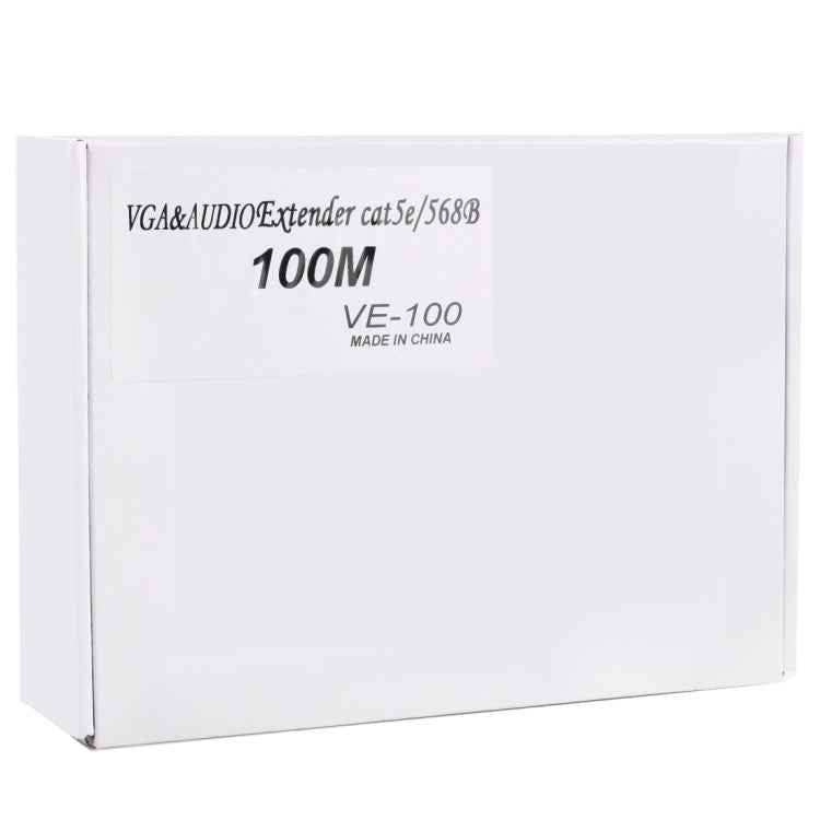 VGA & Audio Extender 1920x1440 HD 100m Cat5e / 6-568B Network Cable Sender Receiver Adapter