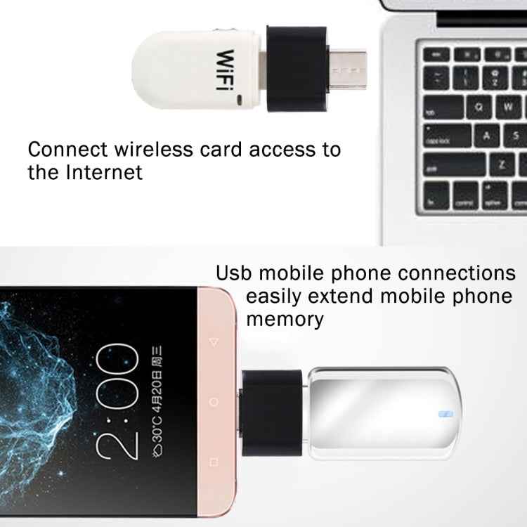 Plastic USB-C / Type-C Male to USB 2.0 Female OTG Data Transmission Charging Adapter