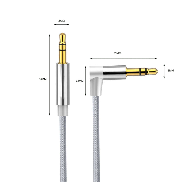 AV01 3.5mm Male to Male Elbow Audio Cable, Length: 2m