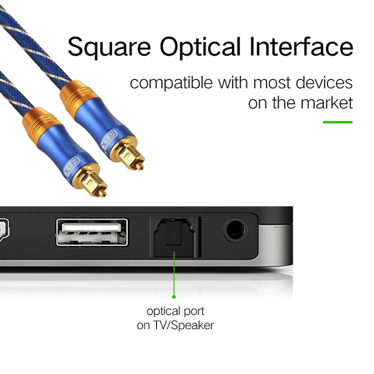 EMK LSYJ-A 25m OD6.0mm Gold Plated Metal Head Toslink Male to Male Digital Optical Audio Cable, Length: 25m