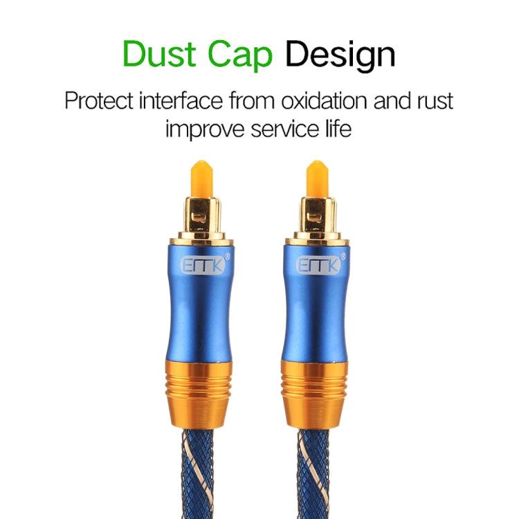 EMK LSYJ-A 25m OD6.0mm Gold Plated Metal Head Toslink Male to Male Digital Optical Audio Cable, Length: 25m