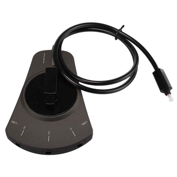EMK 3 input 1 output Digital Optical Audio Switcher with Toslink Selector Switch for MD / DVD / VCR / CD Player