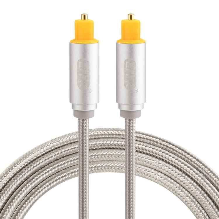 EMK 1.5m OD4.0mm Gold Plated Metal Head Woven Line Toslink Male to Male Digital Optical Audio Cable