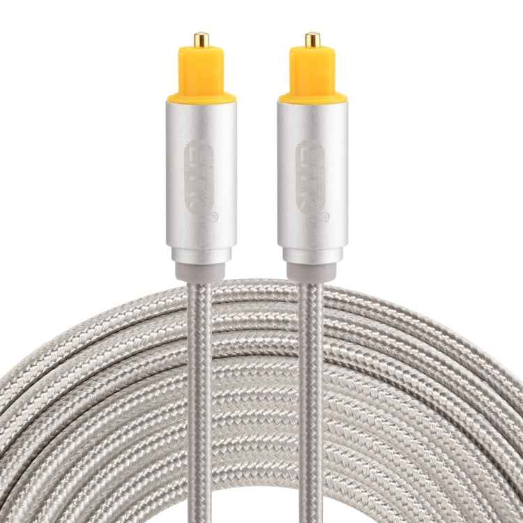 EMK 5m OD4.0mm Gold Plated Metal Head Woven Line Toslink Male to Male Digital Optical Audio Cable